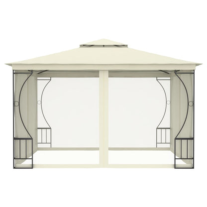 Pavillon med net 300x300x265 cm creme