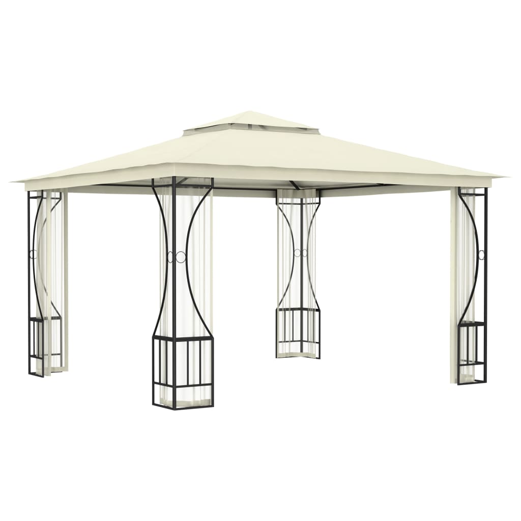 Pavillon med net 300x300x265 cm creme