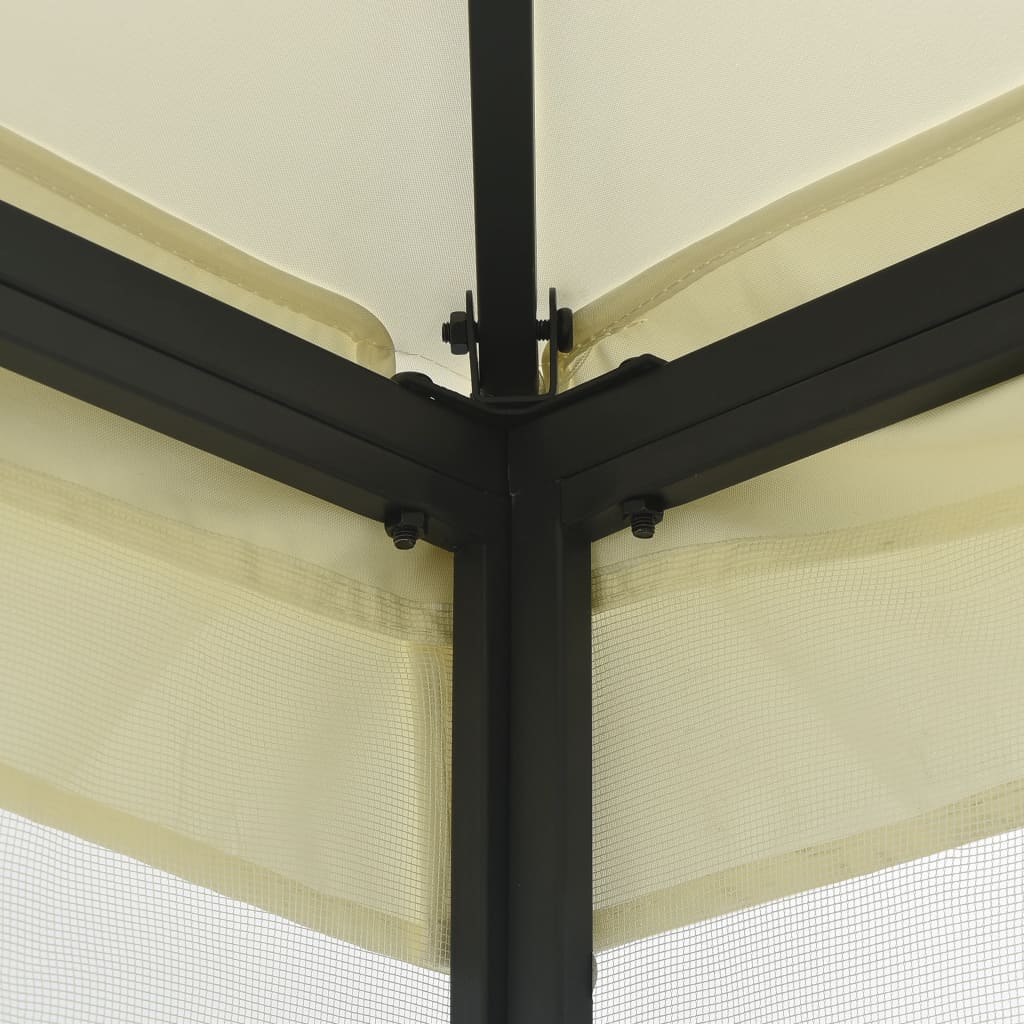 Pavillon med net 300x300x265 cm creme