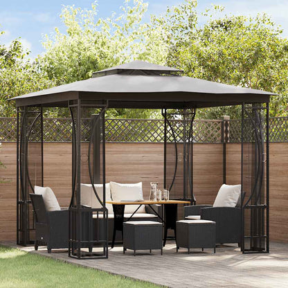 Pavillon mit Netz 300x300x265 cm Anthrazit