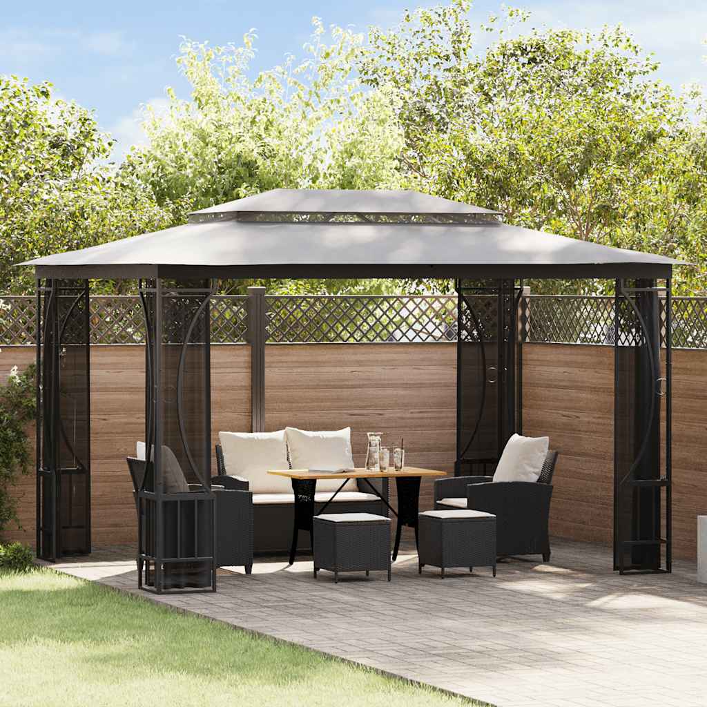 Pavillon mit Netz 300x400x265 cm Anthrazit