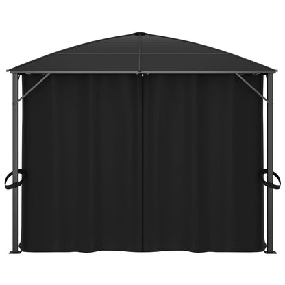 Pavillon mit Vorhängen 400 x 300 x 265 cm Anthrazit
