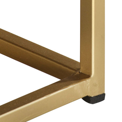 Sofabord Sort og Guld 90 x 50 x 35 cm Massivt mangotræ