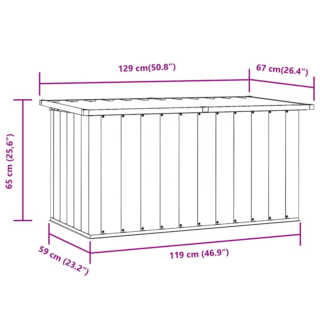 Gartenbox Grau 129x67x65 cm