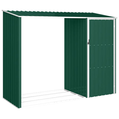 Garten Brennholzlager Grün 245x98x159 cm Verzinkter Stahl
