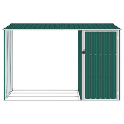 Garten Brennholzlager Grün 245x98x159 cm Verzinkter Stahl