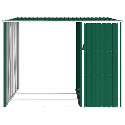 Garten Brennholzlager Grün 245x98x159 cm Verzinkter Stahl