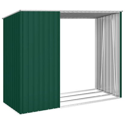 Garten Brennholzlager Grün 245x98x159 cm Verzinkter Stahl