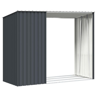 Garten Brennholzlager Anthrazit 245x98x159 cm Verzinkter Stahl