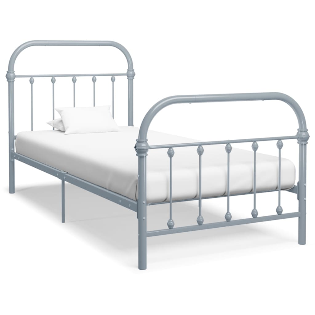 Bettgestell Grau Metall 90×200 cm