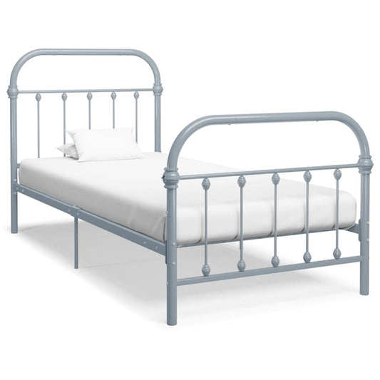 Bettgestell Grau Metall 90×200 cm