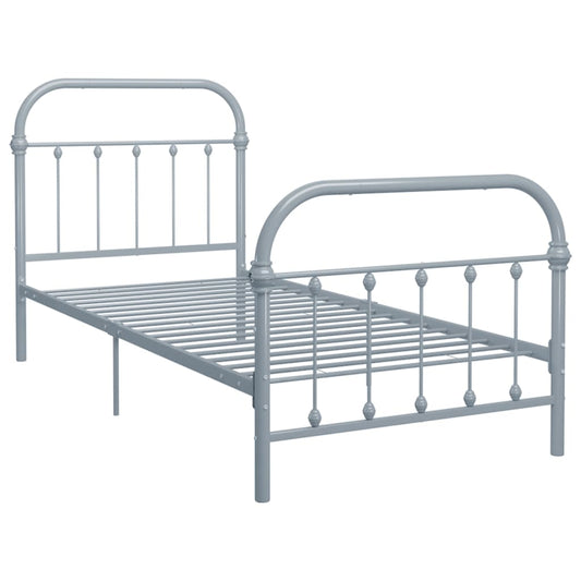Bettgestell Grau Metall 90×200 cm