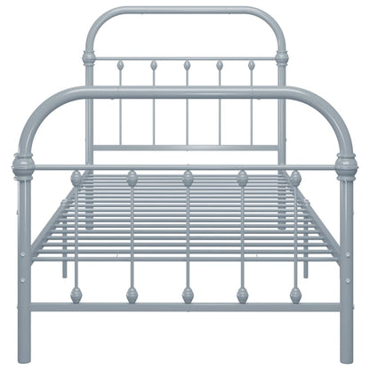Bettgestell Grau Metall 90×200 cm