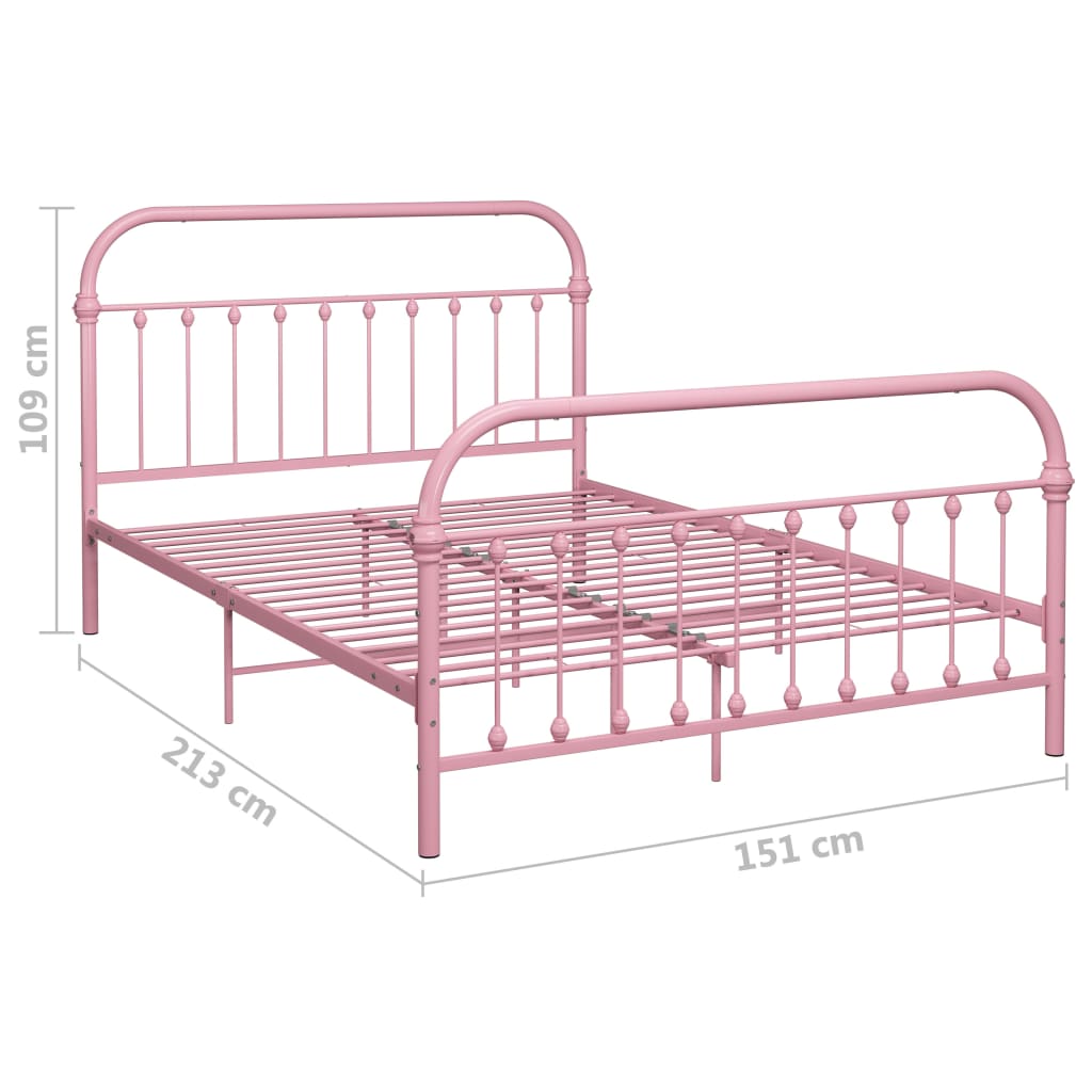 Bettgestell Rosa Metall 140×200 cm