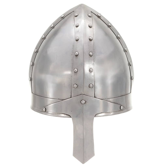 Mittelalterlicher Ritterhelm Antik Replik LARP Silbern Stahl