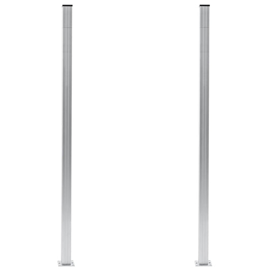 Zaunpfosten 2 Stk. Aluminium 185 cm