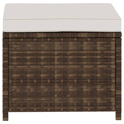 5-tlg. Garten-Lounge-Set mit Auflagen Poly Rattan Braun