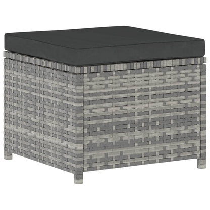 5-tlg. Garten-Lounge-Set mit Auflagen Poly Rattan Grau