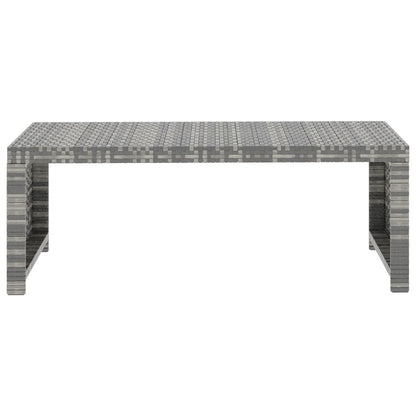 5-tlg. Garten-Lounge-Set mit Auflagen Poly Rattan Grau