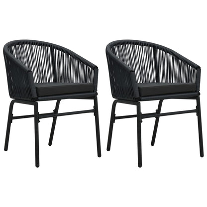 Havestole 2 stk Sort PE Rattan
