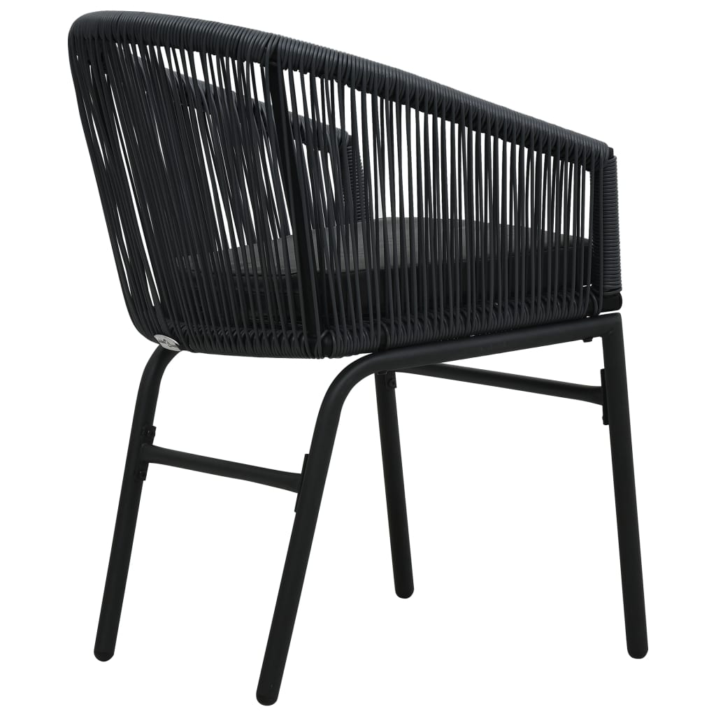 Havestole 2 stk Sort PE Rattan