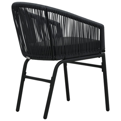 Havestole 2 stk Sort PE Rattan