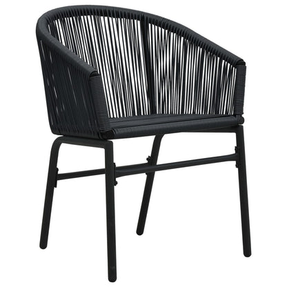 Havestole 2 stk Sort PE Rattan