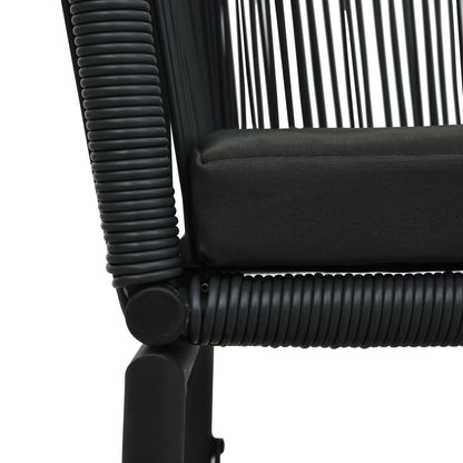 Havestole 2 stk Sort PE Rattan