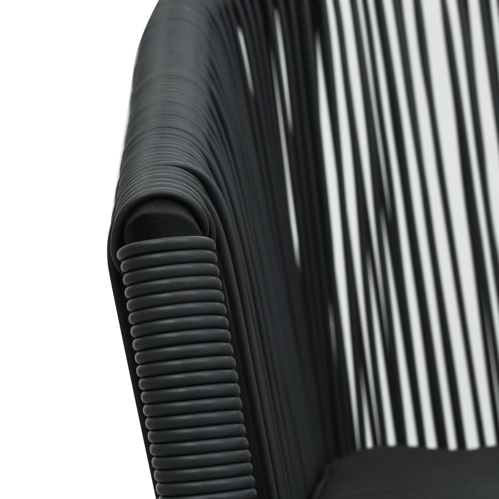 Havestole 2 stk Sort PE Rattan