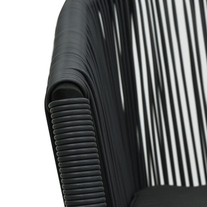 Havestole 2 stk Sort PE Rattan