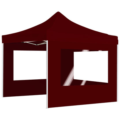 Profi-Partyzelt Faltbar mit Wänden Aluminium 2×2m Bordeauxrot