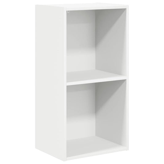 Bücherregal 2 Fächer Weiß 40x30x76,5 cm Holzwerkstoff