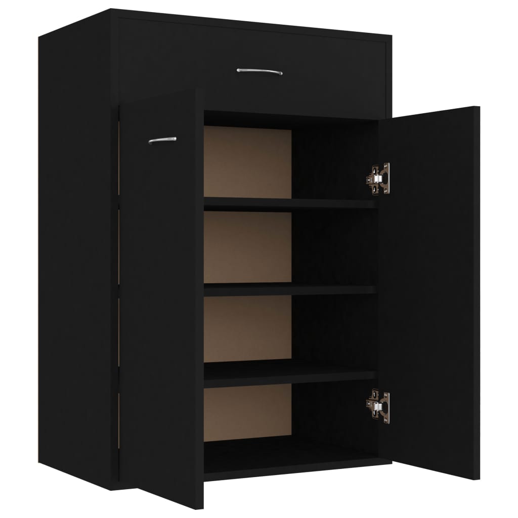 Schuhschrank Schwarz 60x35x84 cm Holzwerkstoff