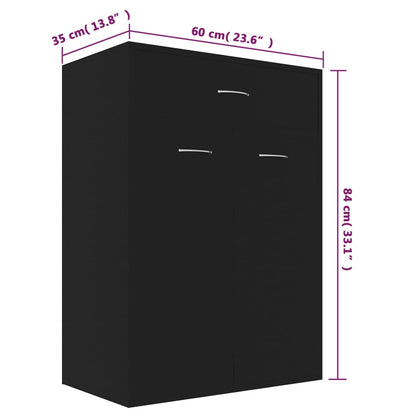 Schuhschrank Schwarz 60x35x84 cm Holzwerkstoff