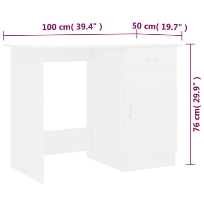 Schreibtisch Weiß 100×50×76 cm Holzwerkstoff