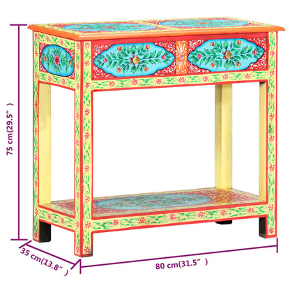 Konsolentisch Handbemalt 80×35×75 cm Mango Massivholz