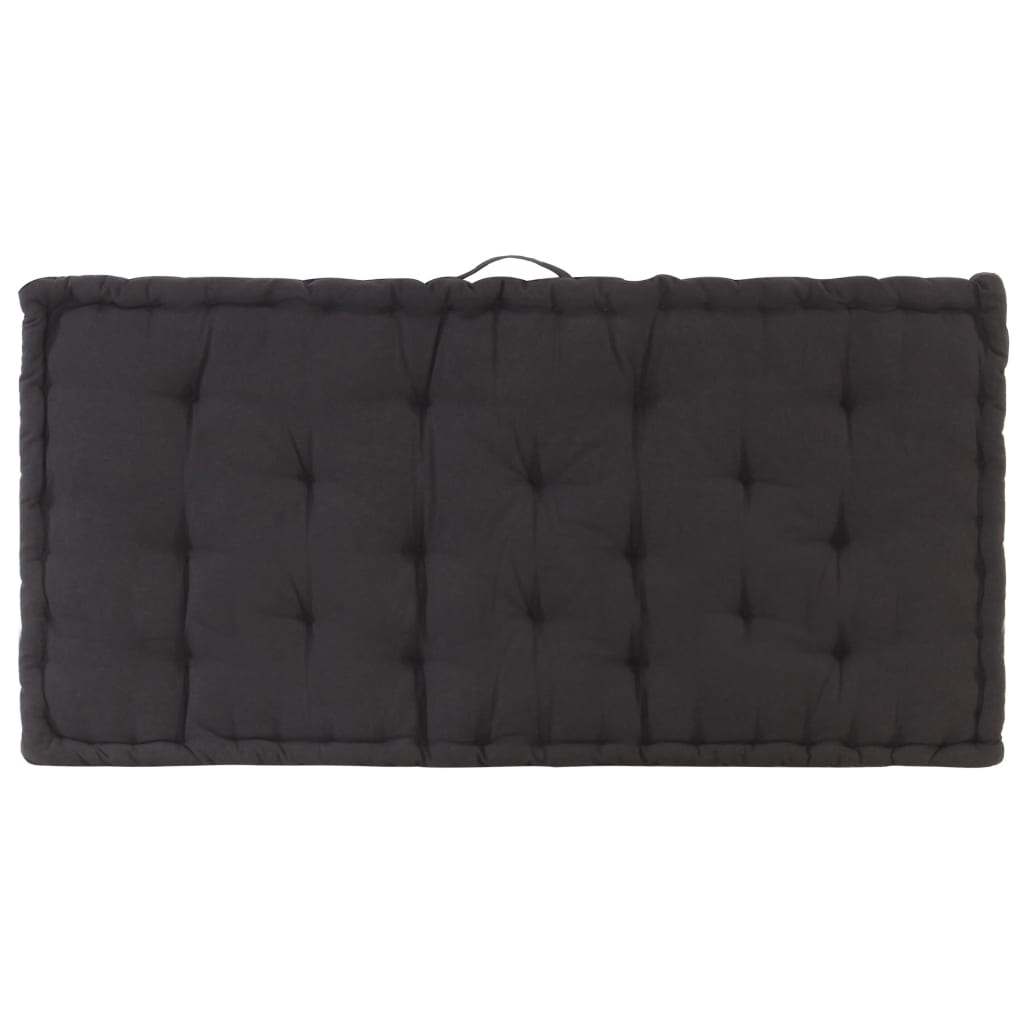 Palettenkissen Baumwolle 120×80×10 cm Schwarz