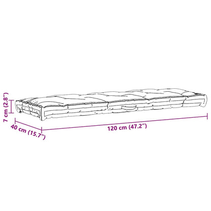 Palettenkissen Baumwolle 120×40×7 cm Grau