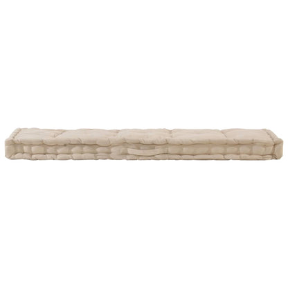Palettenkissen Baumwolle 120×40×7 cm Beige