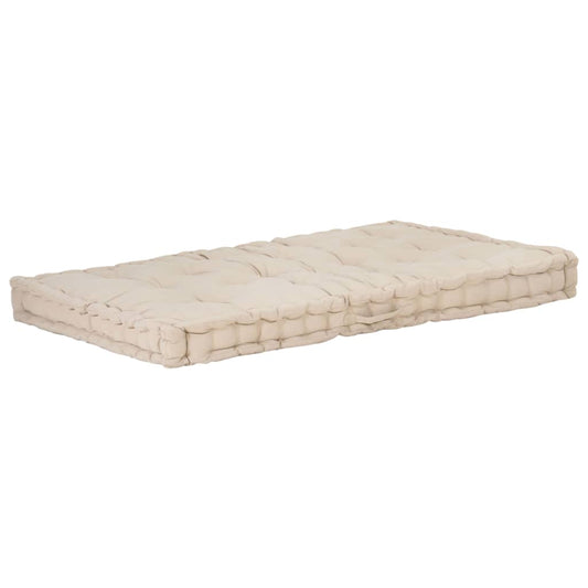 Palettenkissen Baumwolle 120×80×10 cm Beige