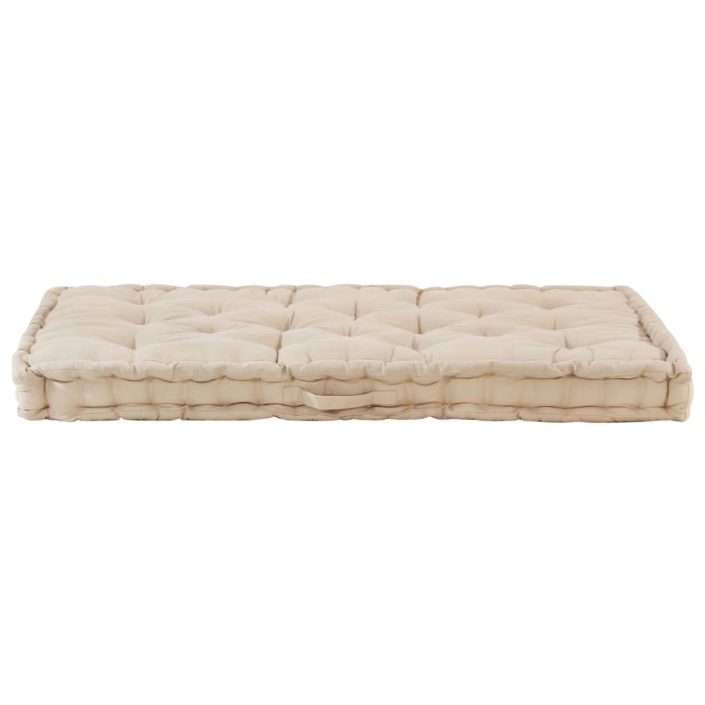 Palettenkissen Baumwolle 120×80×10 cm Beige