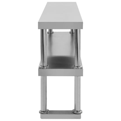 2-stufiger Arbeitstisch-Aufsatz 120 x 30 x 65 cm Edelstahl