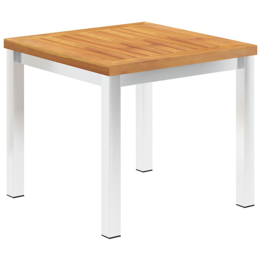 Garten-Beistelltisch 45x45x38 cm Massivholz Akazie & Edelstahl