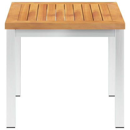 Garten-Beistelltisch 45x45x38 cm Massivholz Akazie & Edelstahl