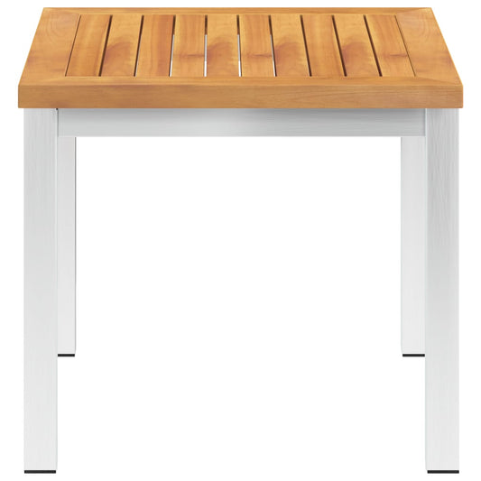 Garten-Beistelltisch 45x45x38 cm Massivholz Akazie & Edelstahl