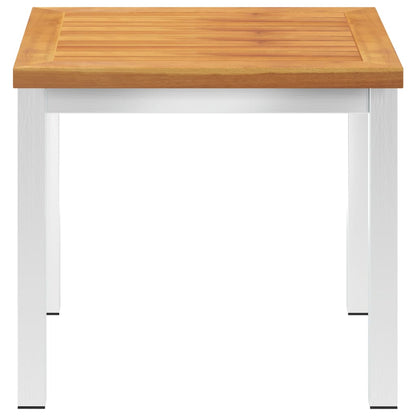 Garten-Beistelltisch 45x45x38 cm Massivholz Akazie & Edelstahl