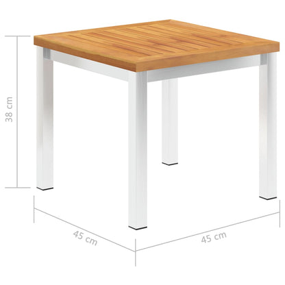 Garten-Beistelltisch 45x45x38 cm Massivholz Akazie & Edelstahl