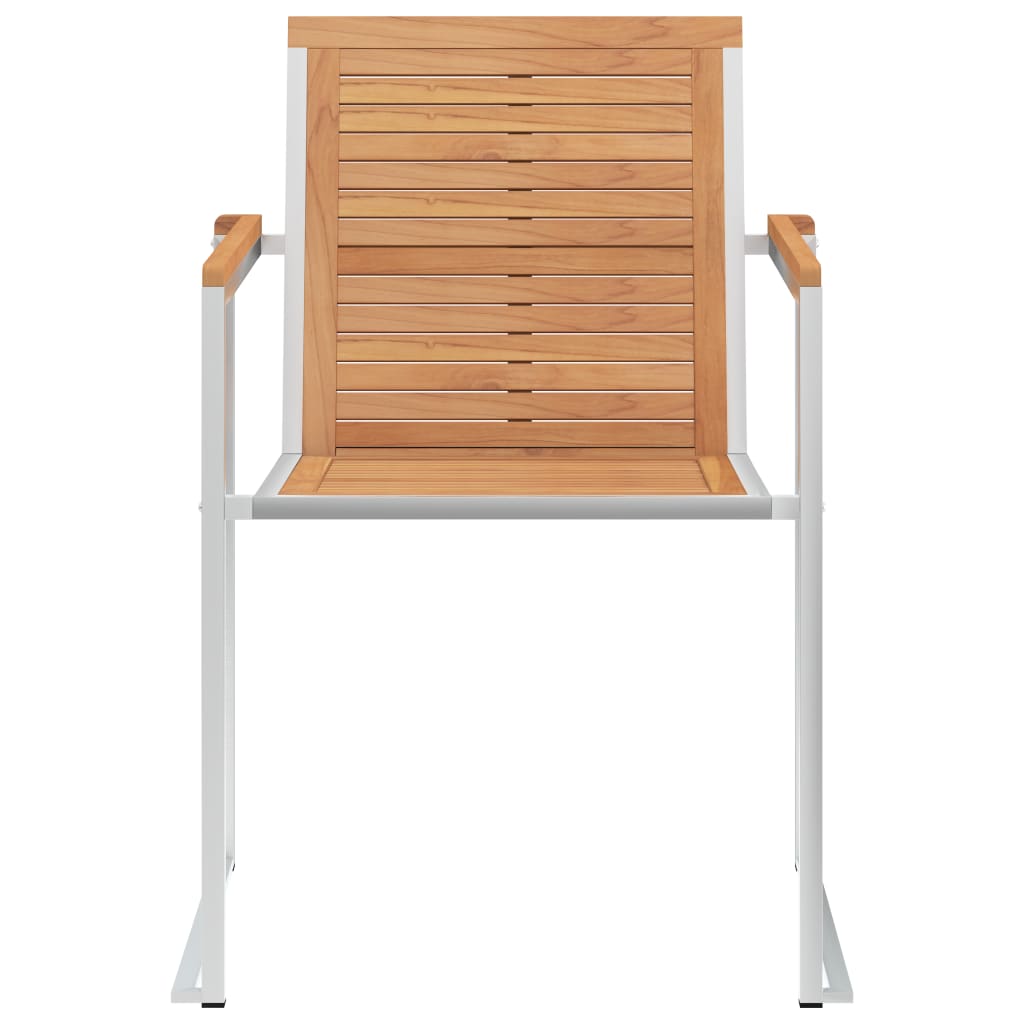 Gartenstühle 2 Stk. Massivholz Teak und Edelstahl