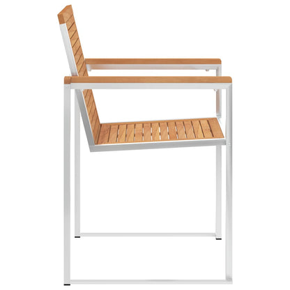 Gartenstühle 2 Stk. Massivholz Teak und Edelstahl