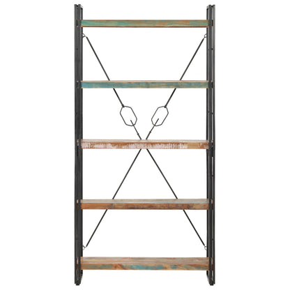 Bücherregal 5 Fächer 90x30x180 cm Altholz Massiv